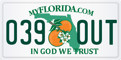 FL license plate 0390UT