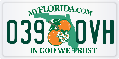 FL license plate 0390VH
