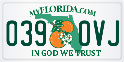FL license plate 0390VJ