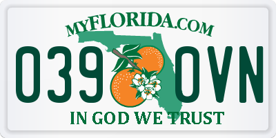 FL license plate 0390VN