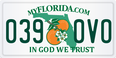 FL license plate 0390VO
