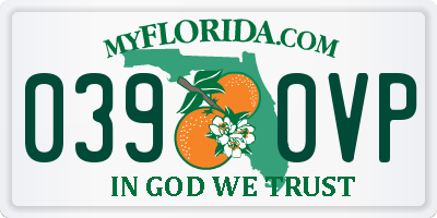 FL license plate 0390VP
