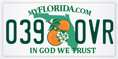 FL license plate 0390VR