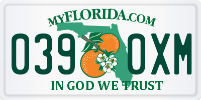 FL license plate 0390XM