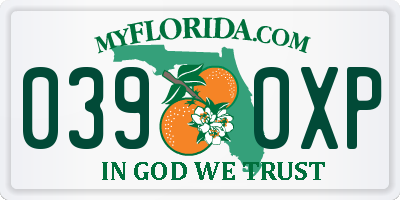 FL license plate 0390XP