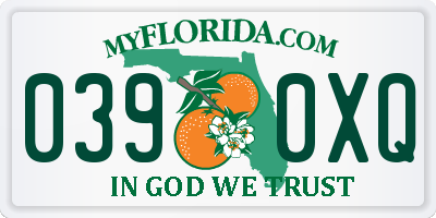 FL license plate 0390XQ