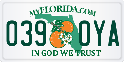 FL license plate 0390YA