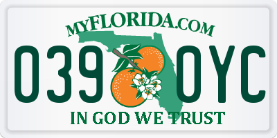 FL license plate 0390YC