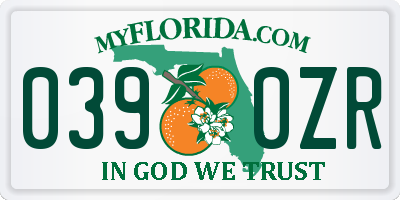 FL license plate 0390ZR