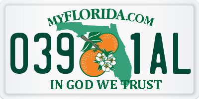 FL license plate 0391AL