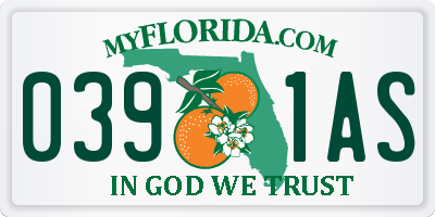 FL license plate 0391AS