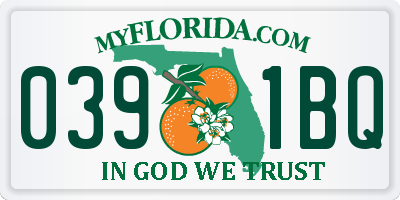 FL license plate 0391BQ