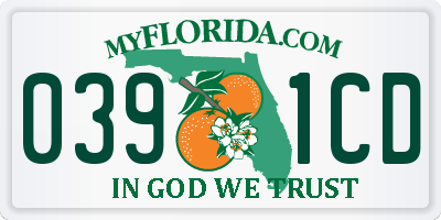 FL license plate 0391CD