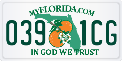 FL license plate 0391CG