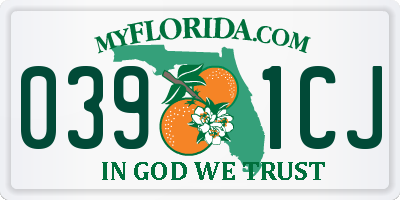FL license plate 0391CJ