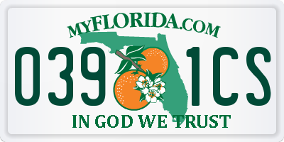 FL license plate 0391CS