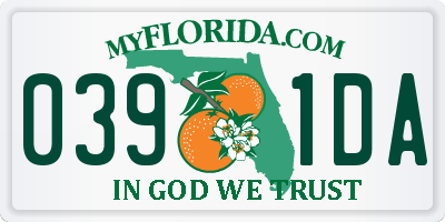 FL license plate 0391DA