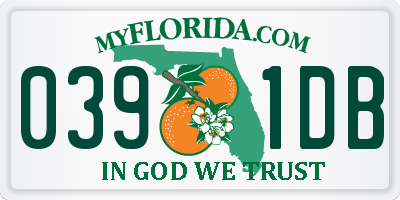 FL license plate 0391DB