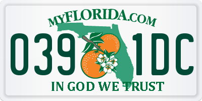 FL license plate 0391DC