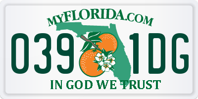 FL license plate 0391DG