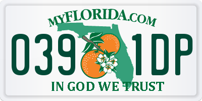 FL license plate 0391DP