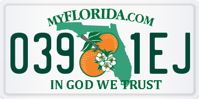 FL license plate 0391EJ
