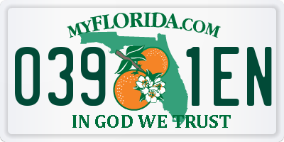 FL license plate 0391EN