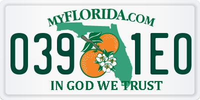FL license plate 0391EO
