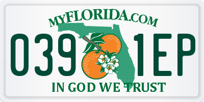 FL license plate 0391EP