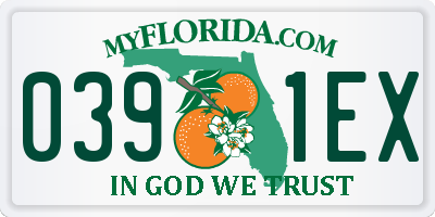 FL license plate 0391EX