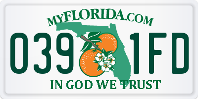 FL license plate 0391FD
