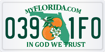 FL license plate 0391FO