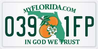 FL license plate 0391FP