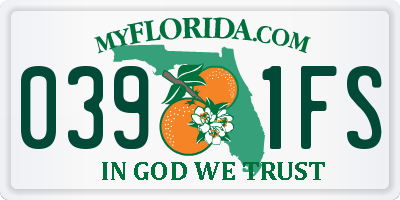 FL license plate 0391FS
