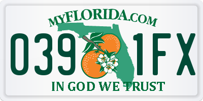 FL license plate 0391FX