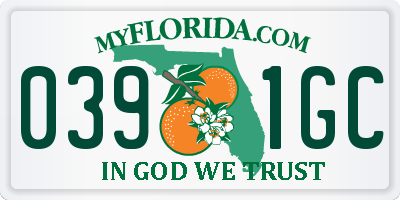 FL license plate 0391GC