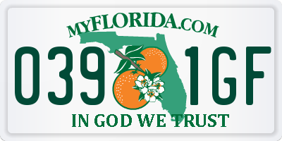 FL license plate 0391GF