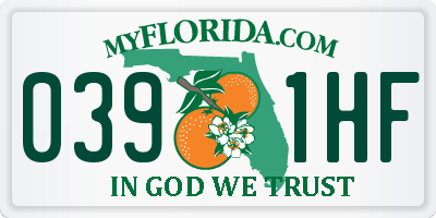 FL license plate 0391HF