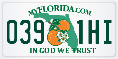 FL license plate 0391HI