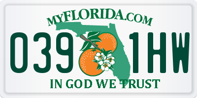 FL license plate 0391HW