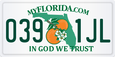 FL license plate 0391JL