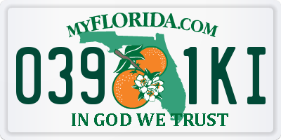 FL license plate 0391KI
