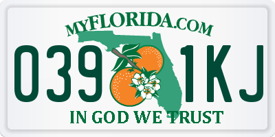 FL license plate 0391KJ