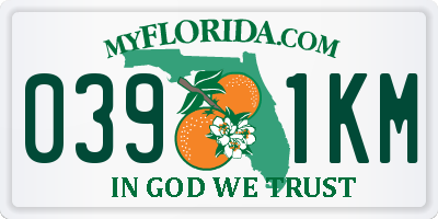 FL license plate 0391KM