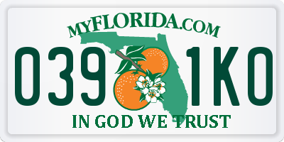 FL license plate 0391KO