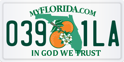 FL license plate 0391LA