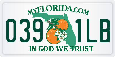 FL license plate 0391LB