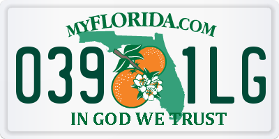 FL license plate 0391LG