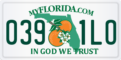 FL license plate 0391LO