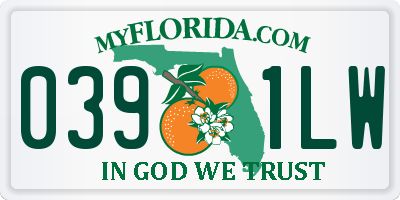 FL license plate 0391LW